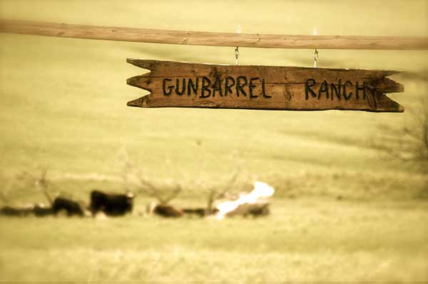 Gunbarrel Ranch sign